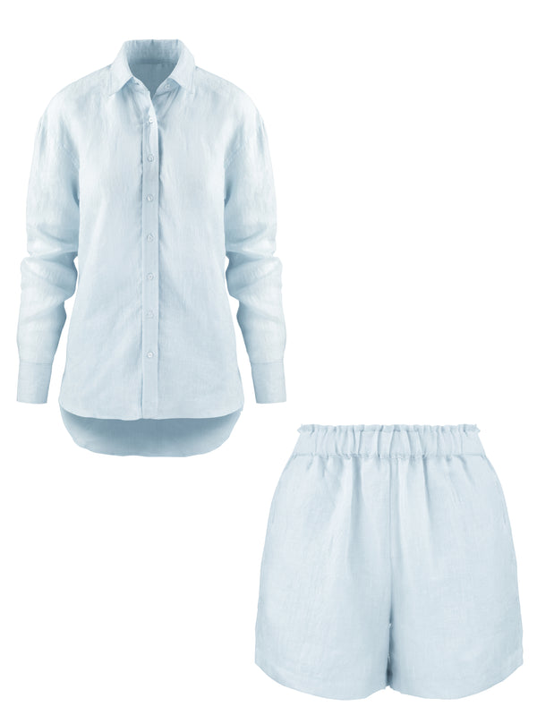 Delicate Blue Linen Set