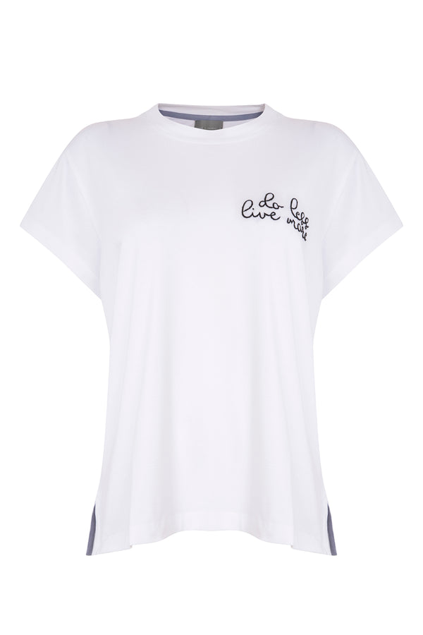 Classic Oversized Tee | "do less live more" Hand Embroidery | Loungewear | rest wear | Pyjamas | sleep