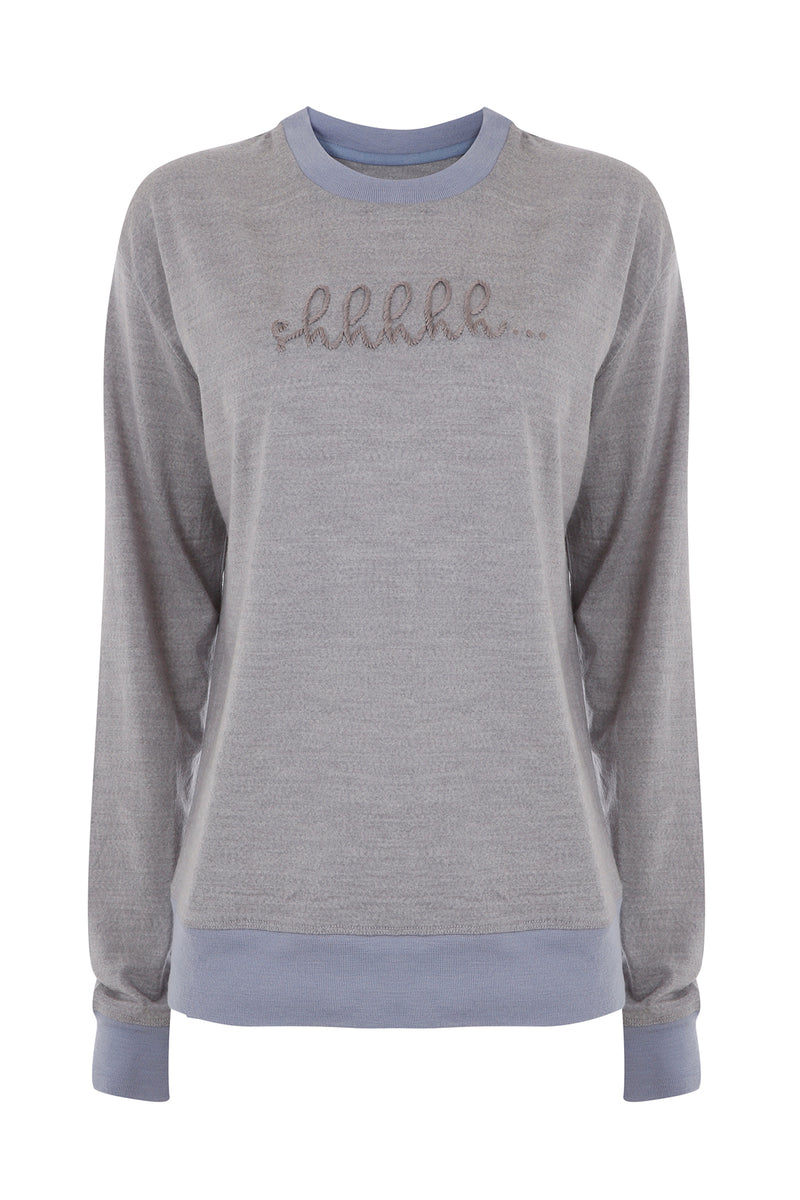 Reset Jumper  Plain Merino Wool with shhhhh Hand Embroidery – Luxe +  Hardy