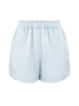 Delicate Blue Linen Set | Linen Shorts