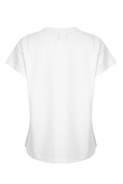 Éé embroidery big long tee 【white】 Simply . Women's Quality Oversized Embroidery T Shirt (White